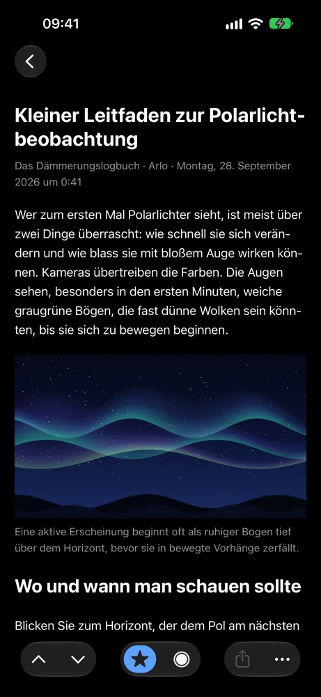 Der Reader bei Nacht