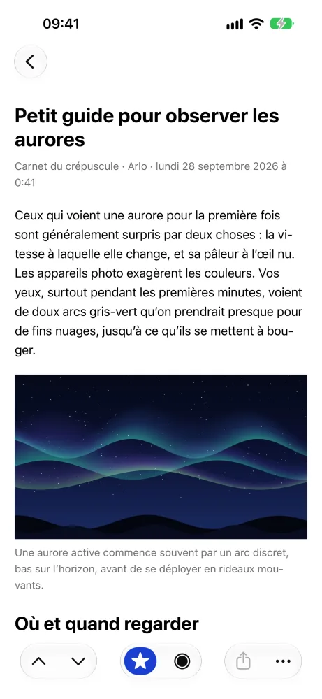 Un article dans le lecteur