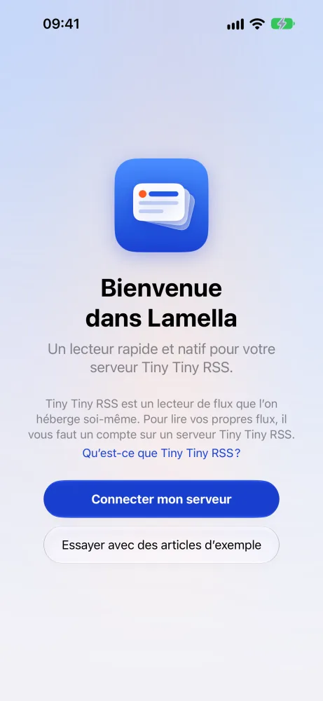 L’écran d’accueil