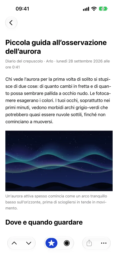 Un articolo nel lettore